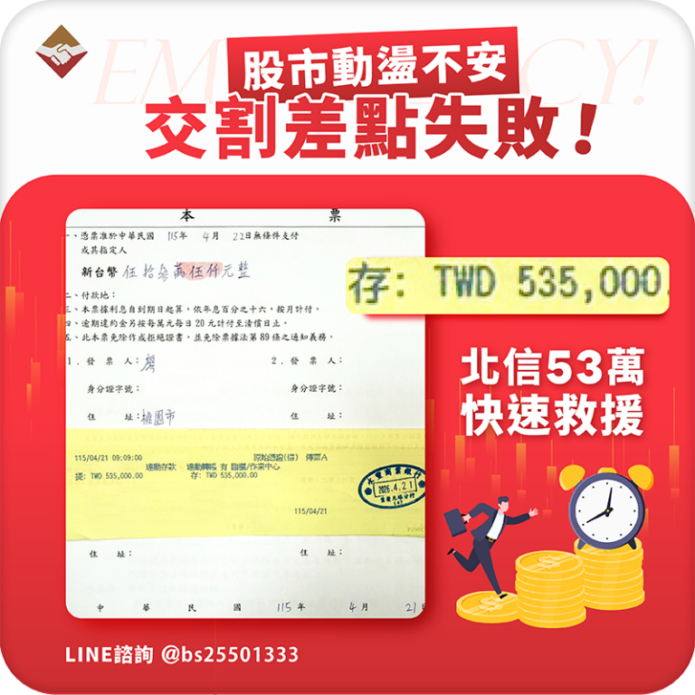 股市動盪交割差點失敗！廖先生53萬驚險過關